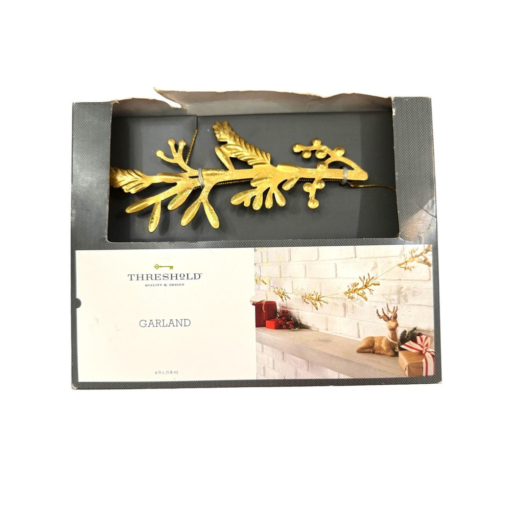 Threshold Gold Branch Snowflake Retired Garland 6ft Decorative Holiday Accent
